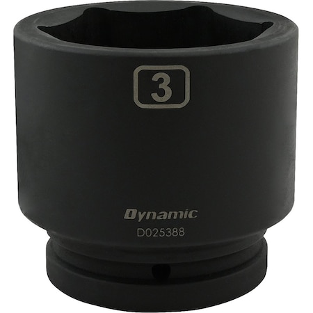 Dynamic 1" Drive Standard Socket, Black Phosphate, Tools 3" X 1" Drive, 6 Point Standard Length D025388